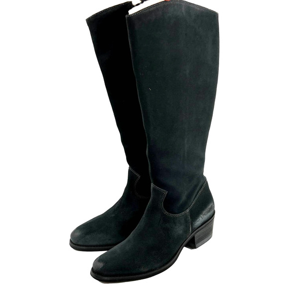 Matisse Gunslinger Blue Suede Block Heel Boots Size 7.5M EUC - Picture 1 of 15